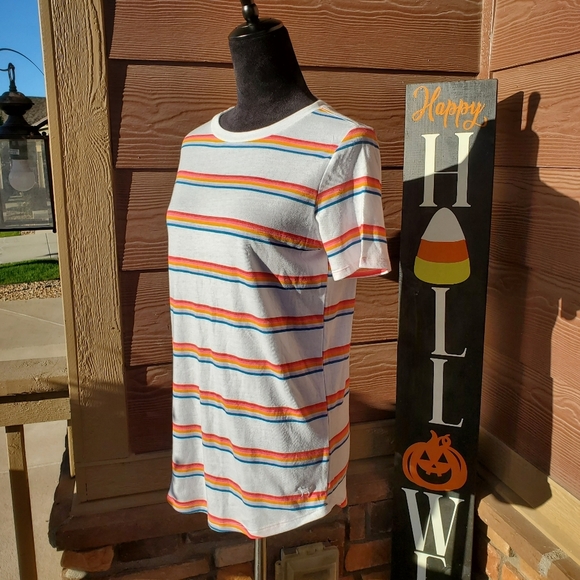 NWT PINK Victoria's Secret Crewneck T-Shirt Short Sleeve Perfect Fit Rainbow - Picture 16 of 16